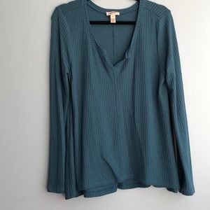 Arizona Jean Company Blue Waffle Knit Sweater